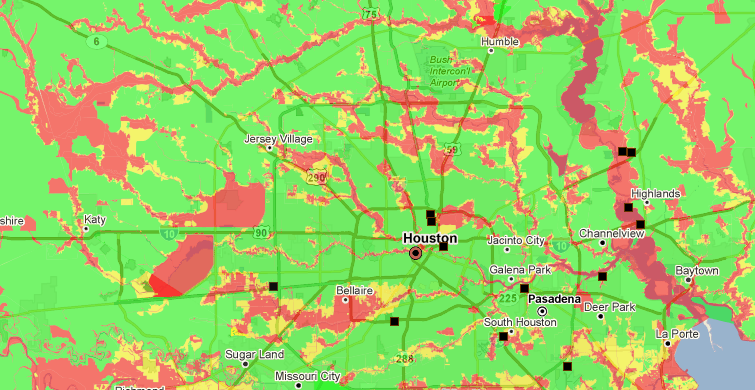 Houston Superfund sites and flood risk